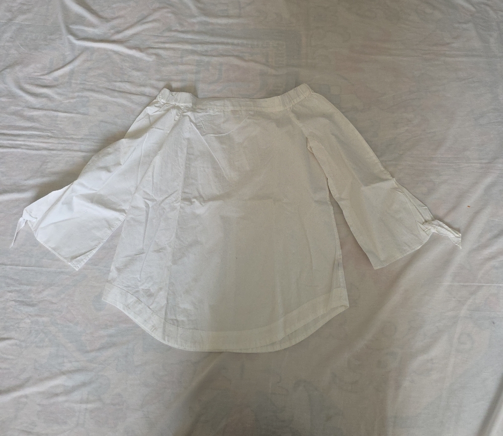 Free People White Ruffled Peasant Top